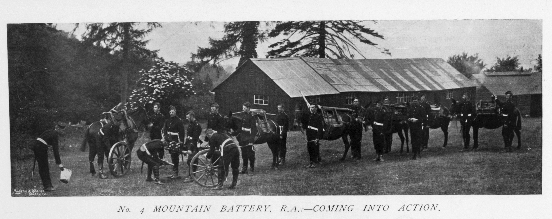 No. 4 Mountain Battery R.A - Coming into Action. Navy & Army Illustrated magazine, 1896.