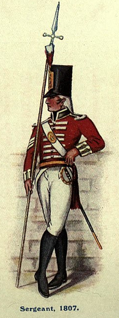 Sergeant in uniform c.1807, armed with spontoon